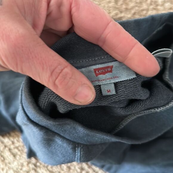 Upcycled Small Oversized Crop Levi's Crew Neck Sweater - Picture 3 of 4